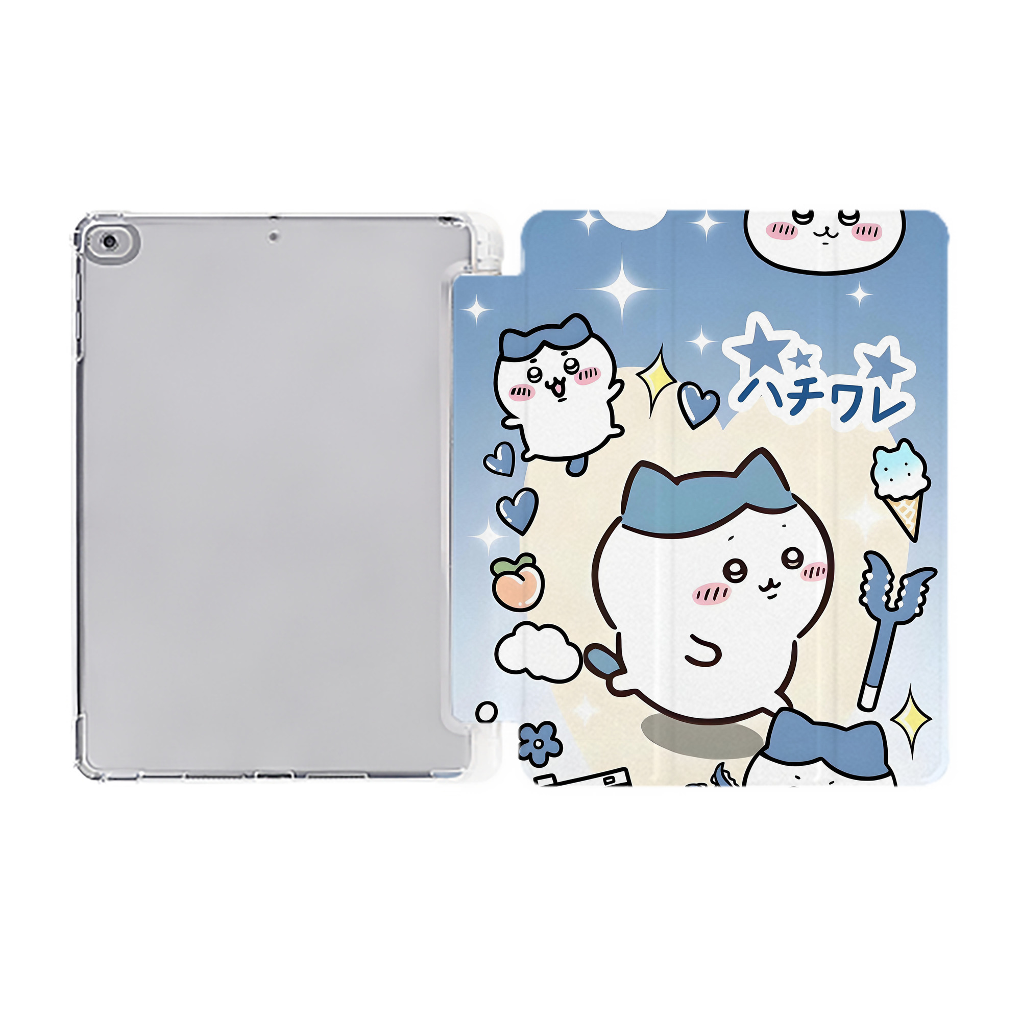 （画像用） ちいかわ Chii-kawa IPad ケース ペン収納付き 三つ折りスタンド PUレザー×シリコン 対応機種9.5/10.5/10.9インチ